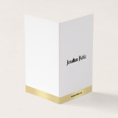 Elegant Gold White Minimalist Calligraphy Script Visitekaartje (Buitenkant)