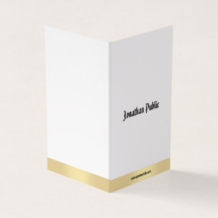 Elegant Gold White Minimalist Calligraphy Script Visitekaartje