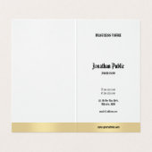 Elegant Gold White Minimalist Calligraphy Script Visitekaartje (Binnenkant ongevouwen)