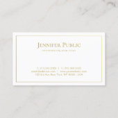 Elegant Gold White Minimalist Chic Plain Trendy Visitekaartje