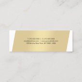 Elegant Gold White Minimalist Moderne Professional Mini Visitekaartje (Achterkant)
