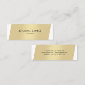 Elegant Gold White Minimalist Moderne Professional Mini Visitekaartje (Voorkant / Achterkant)