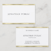 Elegant Gold White Minimalist Sjabloon Moderne Visitekaartje (Voorkant / Achterkant)