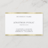 Elegant Gold White Minimalist Sjabloon Moderne Visitekaartje (Achterkant)