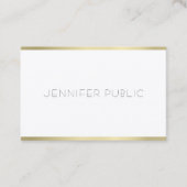 Elegant Gold White Minimalist Sjabloon Moderne Visitekaartje (Voorkant)