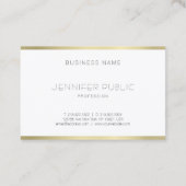 Elegant Gold White Minimalist Sjabloon Moderne Visitekaartje (Achterkant)