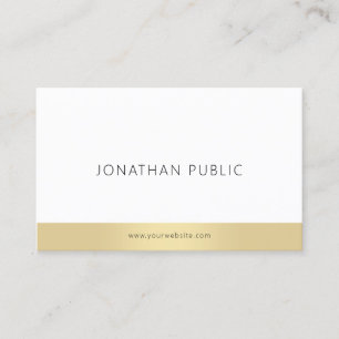 Elegant Gold White, modern, minimaal professioneel Visitekaartje