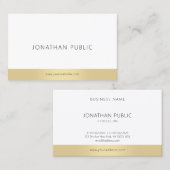 Elegant Gold White, modern, minimaal professioneel Visitekaartje (Voorkant / Achterkant)