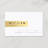 Elegant Gold White Modern Minimalist Professional Visitekaartje (Voorkant)