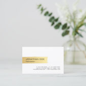 Elegant Gold White Modern Minimalist Professional Visitekaartje (Staand voorkant)