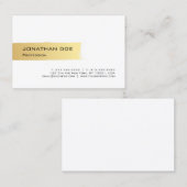 Elegant Gold White Modern Minimalist Professional Visitekaartje (Voorkant / Achterkant)
