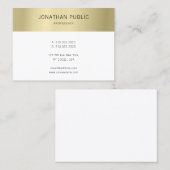 Elegant Gold White Modern Simple Sjabloon Visitekaartje (Voorkant / Achterkant)