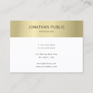 Elegant Gold White Modern Simple Sjabloon Visitekaartje