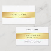 Elegant Gold White Moderne Sjabloon Professional Visitekaartje (Voorkant / Achterkant)