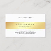Elegant Gold White Moderne Sjabloon Professional Visitekaartje (Achterkant)