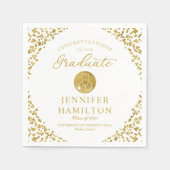 Elegant Gold White Nurse Doctor Afstuderen Servet (Voorkant)