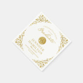 Elegant Gold White Nurse Doctor Afstuderen Servet (Hoek)