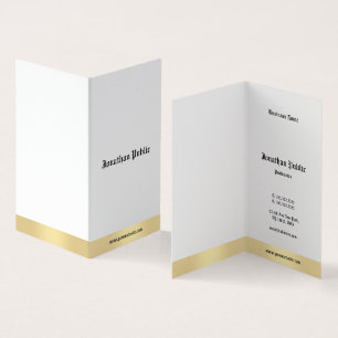 Elegant Gold White Old English Calligraphy Script Visitekaartje