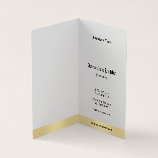 Elegant Gold White Old English Calligraphy Script Visitekaartje (Binnen)