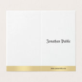 Elegant Gold White Old Style Classic Calligrafie Visitekaartje (Buitenkant ongevouwen)
