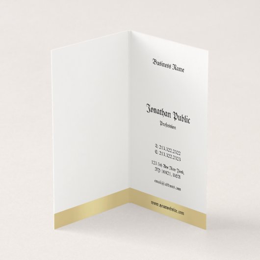 Elegant Gold White Old Style Classic Calligrafie Visitekaartje (Binnen)