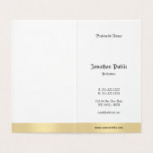 Elegant Gold White Old Style Classic Calligrafie Visitekaartje (Binnenkant ongevouwen)