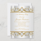 Elegant Gold White Pearl Silk Birthday Party Kaart (Achterkant)