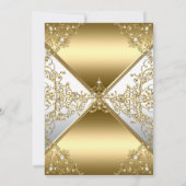 Elegant Gold White Pearl Silver Birthday Party Kaart (Achterkant)