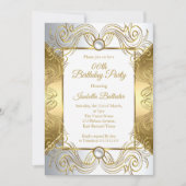 Elegant Gold White Pearl Silver Wirl verjaardag Kaart (Voorkant)