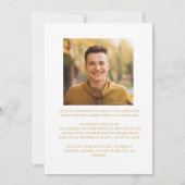 Elegant Gold White Photo Collage Afstuderen Aankondiging (Achterkant)