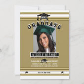 Elegant Gold & White Photo Graduparty Kaart (Voorkant)