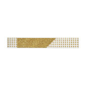 Elegant Gold White Polka Dots Glitter Photo Print Omwikkelbaar Adreslabel (Individueel)