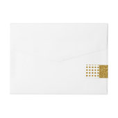 Elegant Gold White Polka Dots Glitter Photo Print Omwikkelbaar Adreslabel (Achterkant)