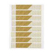 Elegant Gold White Polka Dots Glitter Photo Print Omwikkelbaar Adreslabel (Vel)