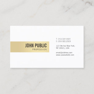 Elegant Gold White Professional Eenvoudige Sjabloo Visitekaartje