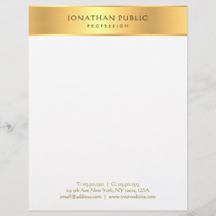 Elegant Gold White Professional Moderne Sjabloon Briefhoofd