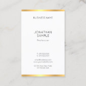 Elegant Gold White Professional Moderne Sjabloon Visitekaartje (Achterkant)