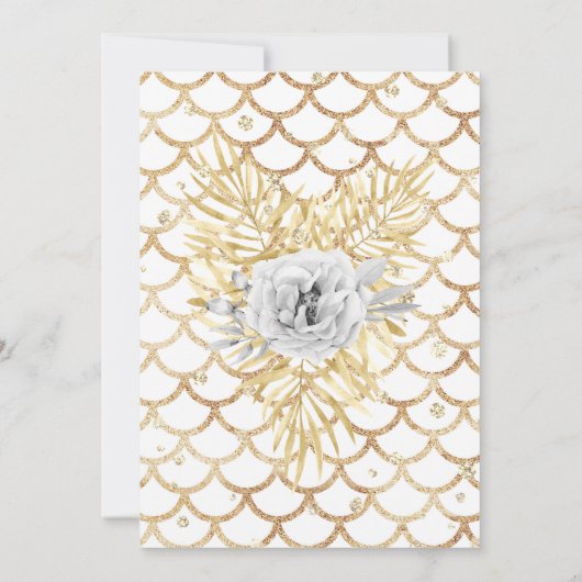 Elegant Gold white Rose Floral Birthday Party Kaart (Achterkant)