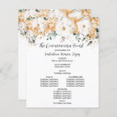 Elegant Gold White Rose Floral Quinceanera Program (Voorkant / Achterkant)