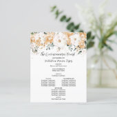 Elegant Gold White Rose Floral Quinceanera Program (Staand voorkant)