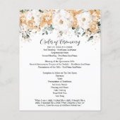 Elegant Gold White Rose Floral Quinceanera Program (Achterkant)