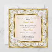 Elegant Gold White Roze Rose Foto van Birthday Par Kaart (Achterkant)