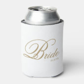 Elegant Gold White Script Bride Koelbox Blikjeskoeler (Blikje Voorkant)
