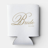 Elegant Gold White Script Bride Koelbox Blikjeskoeler (Achterkant)
