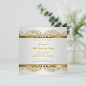 Elegant Gold White Silver Diamond Birthday Kaart (Staand voorkant)
