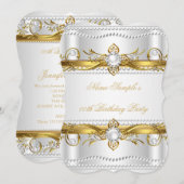 Elegant Gold White Silver Pearl Zijderdag Kaart (Voorkant / Achterkant)