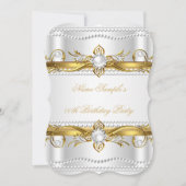 Elegant Gold White Silver Pearl Zijderdag Kaart (Voorkant)