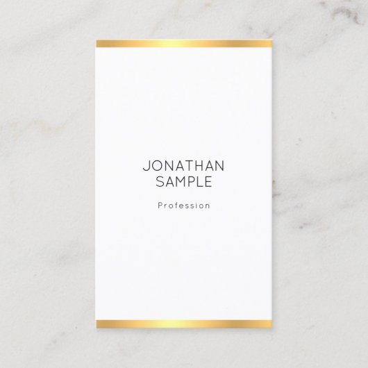 Elegant Gold White Simple Modern Professional Visitekaartje (Voorkant)