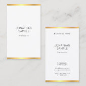 Elegant Gold White Simple Modern Professional Visitekaartje (Voorkant / Achterkant)