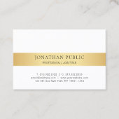 Elegant Gold White Sjabloon Moderne minimalistisch Visitekaartje (Voorkant)